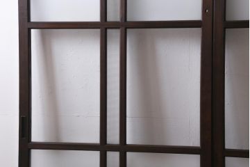 アンティーク建具　和製アンティーク　昭和初期　味のあるレトロな雰囲気を醸し出すガラス戸2枚セット(建具、引き戸)(R-038727)