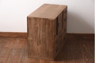 アンティーク家具　和製アンティーク　昭和初期　桐材　味わい深い和の雰囲気を醸し出す小箪笥(小引き出し、小物収納、桐箪笥、桐たんす)(R-038774)