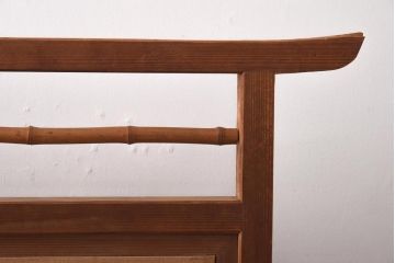 ビンテージ家具　和製ビンテージ　竹に雀　透かし彫りが入った上品な衝立(パーテーション、仕切り)(R-038776)