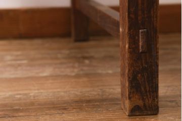 レトロ家具　昭和レトロ　昭和初期　味のある素朴な風合いのデスク(机、在宅ワーク、在宅用ワークデスク)(R-038777)