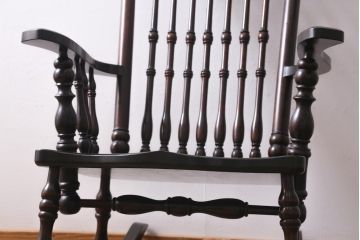中古　松本民芸家具　上品なデザインの304F型ロッキングチェア(イス、揺り椅子)(定価約22万7千円)(R-038781)