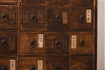 アンティーク家具　和製アンティーク　江戸明治期　時代の味をそのままに感じることのできる薬箪笥(百味箪笥)(R-038786)