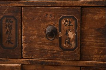 アンティーク家具　和製アンティーク　江戸明治期　時代の味をそのままに感じることのできる薬箪笥(百味箪笥)(R-038786)