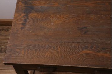 アンティーク家具　上手物!　ナラ材　テーパー脚　レトロな片袖デスク(片袖机、在宅ワーク、在宅用ワークデスク)(R-038787)