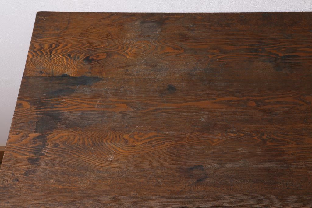 アンティーク家具　上手物!　ナラ材　テーパー脚　レトロな片袖デスク(片袖机、在宅ワーク、在宅用ワークデスク)(R-038787)