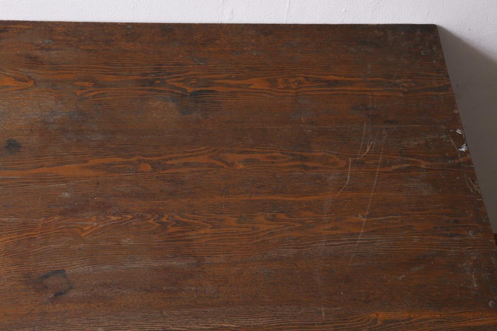 アンティーク家具　上手物!　ナラ材　テーパー脚　レトロな片袖デスク(片袖机、在宅ワーク、在宅用ワークデスク)(R-038787)