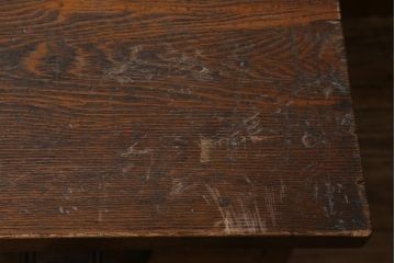 アンティーク家具　上手物!　ナラ材　テーパー脚　レトロな片袖デスク(片袖机、在宅ワーク、在宅用ワークデスク)(R-038787)