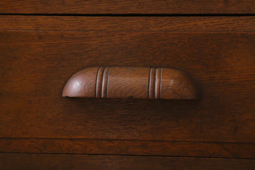 アンティーク家具　上手物!　ナラ材　テーパー脚　レトロな片袖デスク(片袖机、在宅ワーク、在宅用ワークデスク)(R-038787)