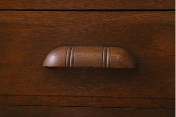 アンティーク家具　上手物!　ナラ材　テーパー脚　レトロな片袖デスク(片袖机、在宅ワーク、在宅用ワークデスク)(R-038787)