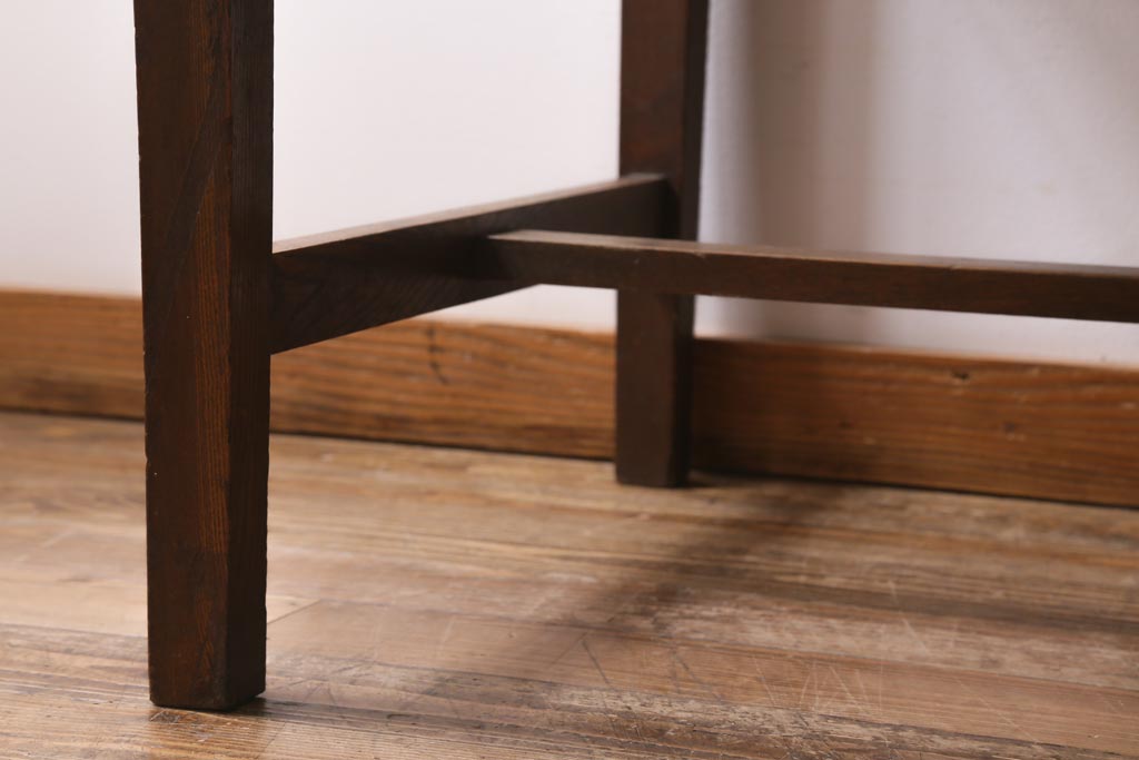 アンティーク家具　上手物!　ナラ材　テーパー脚　レトロな片袖デスク(片袖机、在宅ワーク、在宅用ワークデスク)(R-038787)