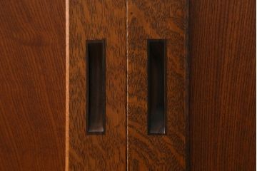 中古　国産家具　特大サイズ　総無垢材　欅・樺・ナラ材　障子戸　7尺重ね水屋箪笥(七尺水屋、和タンス、戸棚)(定価約165万円)(R-038791)