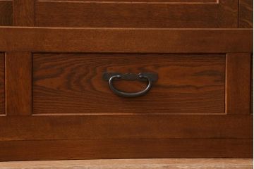 中古　国産家具　特大サイズ　総無垢材　欅・樺・ナラ材　障子戸　7尺重ね水屋箪笥(七尺水屋、和タンス、戸棚)(定価約165万円)(R-038791)