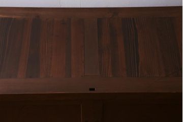 中古　国産家具　特大サイズ　総無垢材　欅・樺・ナラ材　障子戸　7尺重ね水屋箪笥(七尺水屋、和タンス、戸棚)(定価約165万円)(R-038791)