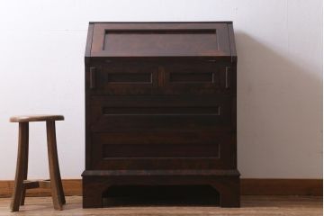 ビンテージ家具　松本民芸家具　#66　落ち着いた雰囲気が魅力的な高山式ビューロー(簿記机、在宅ワーク、在宅用ワークデスク、ライティングビューロー)(定価約29万円)(R-038792)