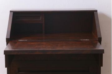 ビンテージ家具　松本民芸家具　#66　落ち着いた雰囲気が魅力的な高山式ビューロー(簿記机、在宅ワーク、在宅用ワークデスク、ライティングビューロー)(定価約29万円)(R-038792)