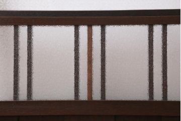 アンティーク建具　ダイヤガラス・当店オリジナルガラス入り　レトロな空間を彩るガラス戸2枚セット(引き戸、建具)(R-038795)