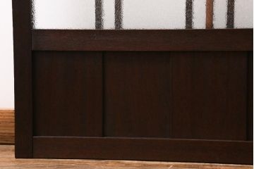 アンティーク建具　ダイヤガラス・当店オリジナルガラス入り　レトロな空間を彩るガラス戸2枚セット(引き戸、建具)(R-038795)