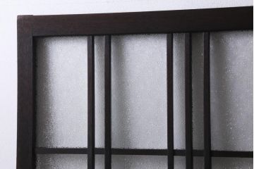 アンティーク建具　ダイヤガラス・当店オリジナルガラス入り　レトロな空間を彩るガラス戸2枚セット(引き戸、建具)(R-038795)