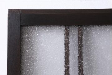 アンティーク建具　ダイヤガラス・当店オリジナルガラス入り　レトロな空間を彩るガラス戸2枚セット(引き戸、建具)(R-038795)