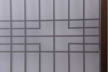 アンティーク建具　和製アンティーク　昭和中期　組子のデザインがおしゃれなガラス戸4枚セット(建具、引き戸)(R-038796)