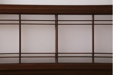 アンティーク建具　和製アンティーク　昭和中期　組子のデザインがおしゃれなガラス戸4枚セット(建具、引き戸)(R-038796)