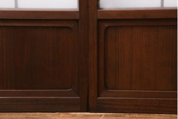 アンティーク建具　和製アンティーク　昭和中期　組子のデザインがおしゃれなガラス戸4枚セット(建具、引き戸)(R-038796)