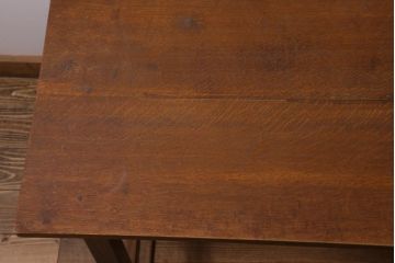 アンティーク家具　昭和レトロ　ナラ材製　上手物!ノスタルジックな佇まいが魅力のデスク(作業台、机、在宅ワーク、在宅用)(R-038845)