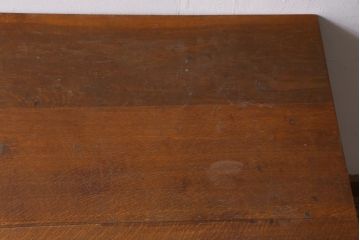 アンティーク家具　昭和レトロ　ナラ材製　上手物!ノスタルジックな佇まいが魅力のデスク(作業台、机、在宅ワーク、在宅用)(R-038845)