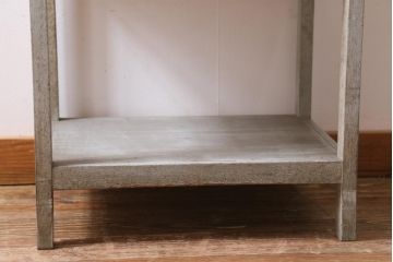 アンティーク家具　昭和初期　縦長　シャビーなペイントが味のある木製オープンラック(棚、陳列棚、収納棚)(R-038862)