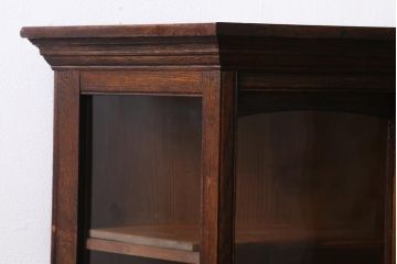 アンティーク家具　大正ロマン　前面栗材　レア!　縦型台形のガラスケース(ショーケース、陳列棚)(R-038864)