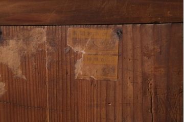 アンティーク家具　大正ロマン　前面栗材　レア!　縦型台形のガラスケース(ショーケース、陳列棚)(R-038864)