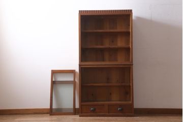 アンティーク家具　和製アンティーク　ノスタルジックな雰囲気が魅力の重ねキャビネット(戸棚、収納棚、食器棚)(R-038865)