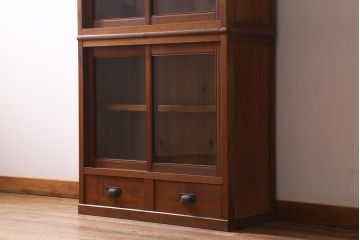 アンティーク家具　和製アンティーク　ノスタルジックな雰囲気が魅力の重ねキャビネット(戸棚、収納棚、食器棚)(R-038865)