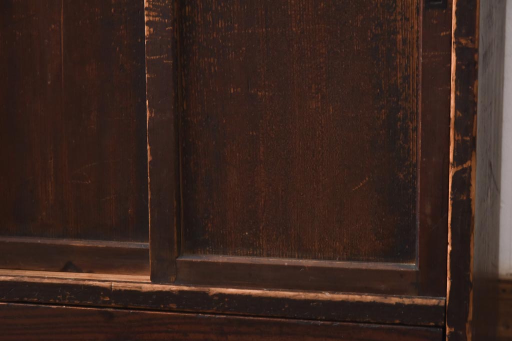 アンティーク家具　明治大正期　引き出し付き　小振りな収納棚(戸棚、キャビネット)(R-038869)