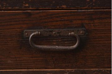 アンティーク家具　明治大正期　引き出し付き　小振りな収納棚(戸棚、キャビネット)(R-038869)