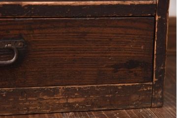 アンティーク家具　明治大正期　引き出し付き　小振りな収納棚(戸棚、キャビネット)(R-038869)