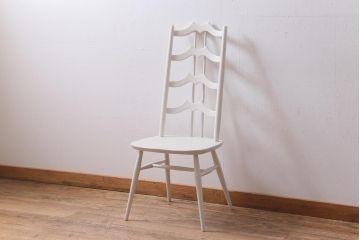 ヴィンテージ家具　イギリスビンテージ　ERCOL(アーコール)　アンティークペイント　希少!洗練された佇まいのラダーバックチェア(ダイニングチェア、椅子)(R-038871)