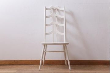 ヴィンテージ家具　イギリスビンテージ　ERCOL(アーコール)　アンティークペイント　希少!洗練された佇まいのラダーバックチェア(ダイニングチェア、椅子)(R-038871)