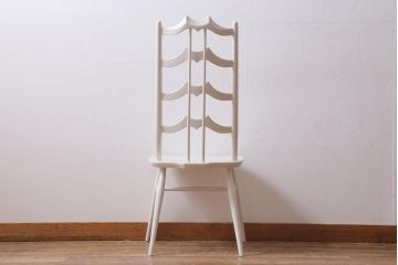 ヴィンテージ家具　イギリスビンテージ　ERCOL(アーコール)　アンティークペイント　希少!洗練された佇まいのラダーバックチェア(ダイニングチェア、椅子)(R-038871)