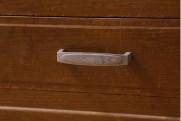 レトロ家具　昭和中期　素朴な木の風合いがレトロなレコードケース(戸棚、収納棚、キャビネット)(R-038872)