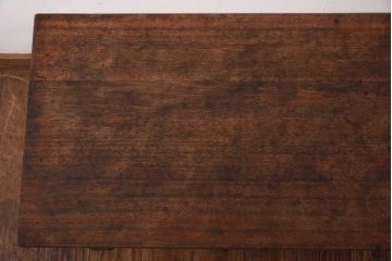 アンティーク家具　昭和初期　脚のデザインが粋な文机(座机、ローテーブル)(R-038874)