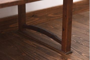 アンティーク家具　昭和初期　脚のデザインが粋な文机(座机、ローテーブル)(R-038874)