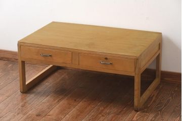 アンティーク家具　柔らかな色合いが魅力の引き出し付き文机(座机)(R-038875)