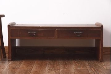 アンティーク家具　和の雰囲気を感じる引き出し付き文机(座机)(R-038876)