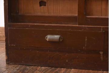 アンティーク家具　和製アンティーク　松竹梅　透かし彫りが風情あふれる下駄箱(収納棚、戸棚、キャビネット)(R-038877)