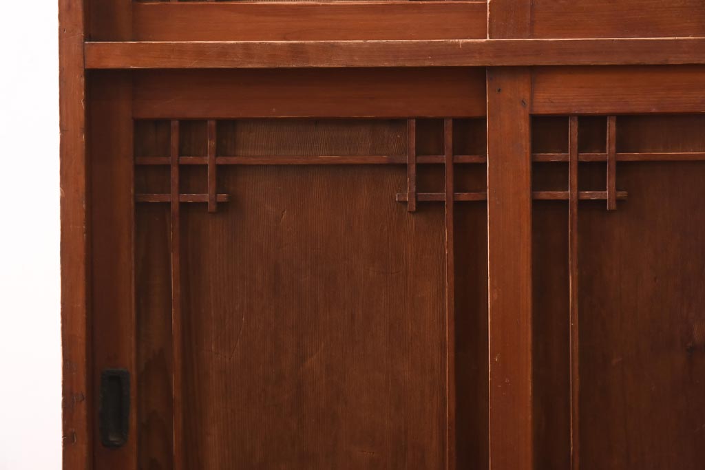 アンティーク家具　和製アンティーク　昭和初期　和モダンな雰囲気漂う戸棚(収納棚、キャビネット)(R-038878)