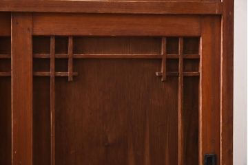 アンティーク家具　和製アンティーク　昭和初期　和モダンな雰囲気漂う戸棚(収納棚、キャビネット)(R-038878)