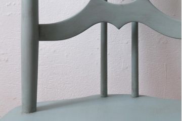 ペイント家具　イギリスヴィンテージ　ERCOL(アーコール)　希少!淡いカラーが優しげな雰囲気のラダーバックチェア(ダイニングチェア、椅子、ビンテージ)(R-038879)