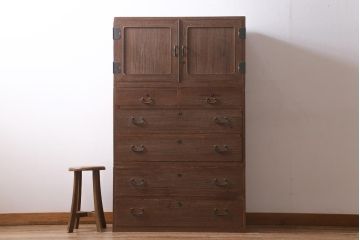アンティーク家具　レトロな和の雰囲気漂う重ねタンス(和タンス、衣装箪笥)(R-038882)