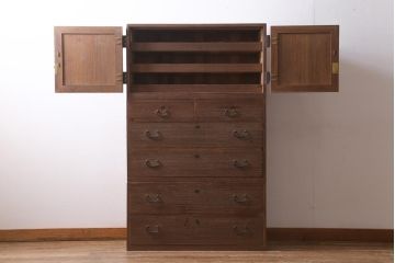 アンティーク家具　レトロな和の雰囲気漂う重ねタンス(和タンス、衣装箪笥)(R-038882)